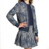Hannah Banana Butterfly Embroidered Chambray Jacket ~ Blue Multi