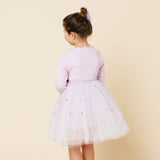 Petite Hailey Emma Bow l/s Tutu Dress ~ Purple