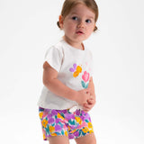 Mayoral Baby Girl Two Tops & Shorts 3pc Set ~ Lilac