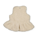 Bean's Barcelona Fuzzy Polar Peplum Vest ~ Ecru