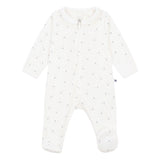 Petit Bateau Front Zip Printed Footie w/ Collar ~ White Multi