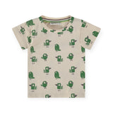 Babyface Baby Boy Printed T-Shirt ~ Green Birds/Cream
