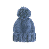 The Blueberry Hill Classic Knit Pom Hat ~ Medium Blue