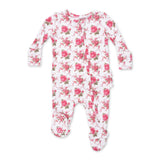 Angel Dear 2 Way Zipper Ruffle Back Footie ~ Elegant Roses