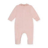 Petit Bateau Velour Front Snap Footie w/ Scalloped Collar ~ Light Pink