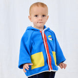 Bobo Choses Baby Choo Choo Polar Fleece Hooded Jacket ~ Blue
