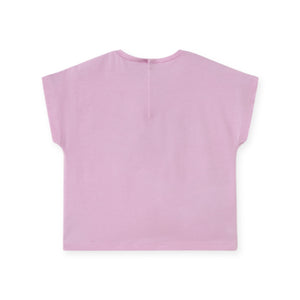 Mayoral Baby Girl Knotted T-Shirt w/ Crochet Appliqué ~ Mauve