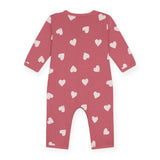 Petit Bateau Heart Print Romper ~ Pink/Cream