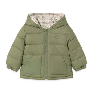 Mayoral Baby Boy Reversible Dino Print Padded Jacket ~ Bayleaf