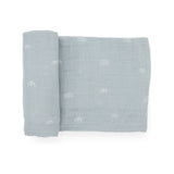 Little Unicorn Cotton Muslin Swaddle ~ Blue Rainbow