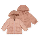 Mayoral Baby Girl Faux Fur Lined Reversible Coat ~ Blush