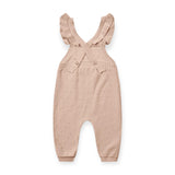 Quincy Mae Pointelle Knit Overall Romper ~ Blush