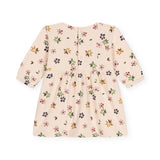 Petit Bateau l/s Floral Dress w/ Ruffles ~ Cream Multi