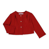 Mayoral Baby Girl Cardigan, l/s Tee & Pleated Skirt Set ~ Cherry