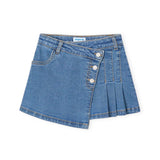 Mayoral Girls Denim Skirt w/ Pleats 7-12 ~ Medium Wash