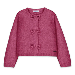 Mayoral Girls Knit Cardigan w/ Bows ~ Petal Mix