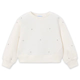 Mayoral Girls Crystal Embellished Sweatshirt ~ Natural