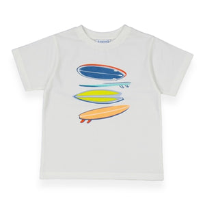 Mayoral Boys Surfboards Tee & Printed Shorts Set ~ White/Blue