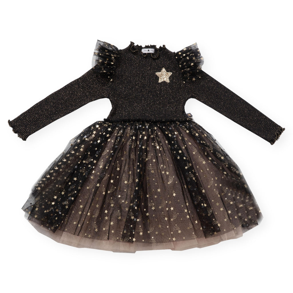 Petite Hailey Gold Star Frill Tutu Dress ~ Black Born Yesterday Petite Hailey Gold Star Frill Tutu Dress ~ Black Born Yesterday