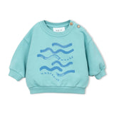 Play Up Baby Waves Fleece Sweatshirt & Sweatshorts Set ~ Light Turquoise