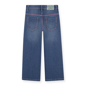 Billieblush Girls Baggy Denim Pants w/ Hearts ~ Medium Stone Wash