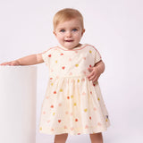 Petit Bateau Baby Multi Heart Print s/s Dress w/ Bloomers ~ Cream Multi