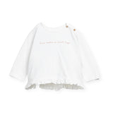 Play Up Baby l/s T-Shirt w/ Ruffle ~ White