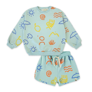 Babyclic Printed Sweatshirt & Shorts Set ~ Menorca