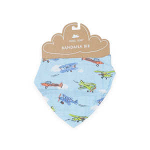 Angel Dear Bandana Bib ~ Vintage Planes Blue