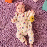Magnetic Me French Terry Romper ~ Ivory Floral
