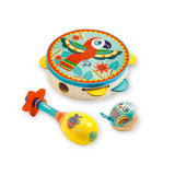 Djeco Animambo Tambourine, Maracas & Castanet Set