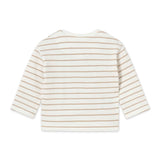 Mayoral Baby Boy Dinos l/s Striped T-Shirt ~ Cream/Mole