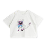 Mini Rodini Baby Siamese Cat s/s Tee & Leggings Set ~ White/Purple