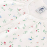 Petit Bateau Font Snap Fruit Print Short Romper ~ White Multi