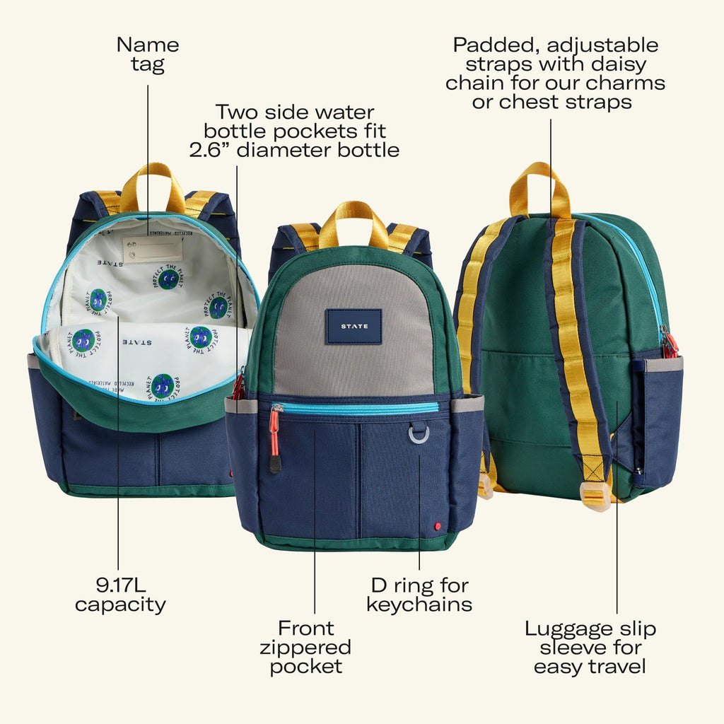 State Bags Kane Mini Backpack ~ Blue/Light Blue Colorblock