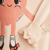 Mini Rodini Baby Chenille Heart w/ Shoes Sweatshirt ~ Light Peach