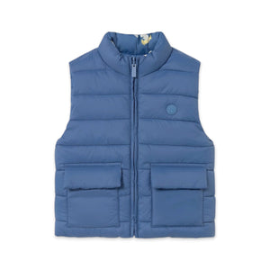 Mayoral Baby Boy Cars Print Reversible Puffer Vest ~ Indigo