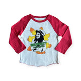 Rowdy Sprout Baby Bob Marley & The Wailers l/s Raglan Tee ~ Vintage White/Red