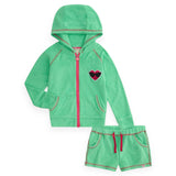 Appaman Girls Julia Zip Hoodie & Majorca Shorts Set 7-12 ~ Mint