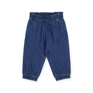 Mayoral Baby Girl Flowy Chambray Pants ~ Dark Wash