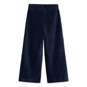 Mayoral Girls Ribbed Velour Pants 7-12 ~ Navy