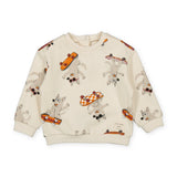 Mayoral Baby Boy Skater Dog Printed Sweatshirt ~ Mushroom/Orange