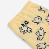 Bobo Choses Baby Freedom Bird Printed Socks ~ Light Yellow