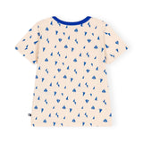 Petit Bateau Boys s/s Boat Print Tee ~ Cream/Blue