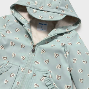 Mayoral Baby Girl Hearts Print Rain Coat ~ Anise