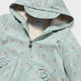 Mayoral Baby Girl Hearts Print Rain Coat ~ Anise