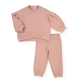 Mayoral Baby Girl Quilted Hearts Sweatshirt & Joggers Set ~ Blush