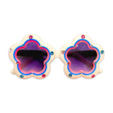 Bari Lynn Flower Shaped Sunglasses w/ Crystals