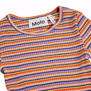 Molo Rochelle Ribbed l/s Top ~ Purple Flame Stripe