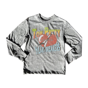 Rowdy Sprout Baby Tom Petty & the Heartbreakers Vintage Logo l/s Tee ~ Tri-Grey